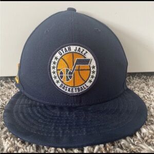 New Era Utah Jazz Fitted Hat 59Fifty NBA Navy Blue Mens Size 6 7/8 Basketball